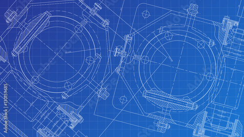 Mechanical Engineering drawing. Engineering Drawing Background.