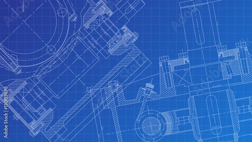 Mechanical Engineering drawing. Engineering Drawing Background.