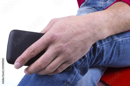 Man hand holding a mobile phone