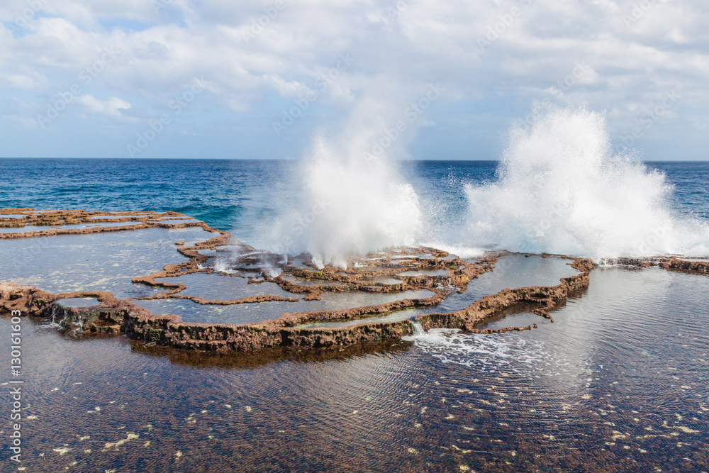 Εκτύπωση καμβά Big blowhole or sea geyser on Tongarapu island, Tonga