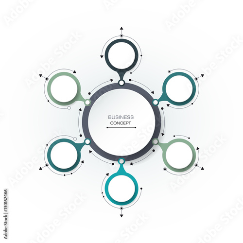 Vector infographics, 3D paper cycle diagram template, For data content, business, infographic, digital network, flowchart, process diagram, chart. Business concept with options or steps processes.