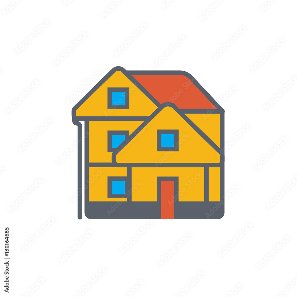 Vector icon or illustration with house in outline style Vector icon or illustration with house in outline style
