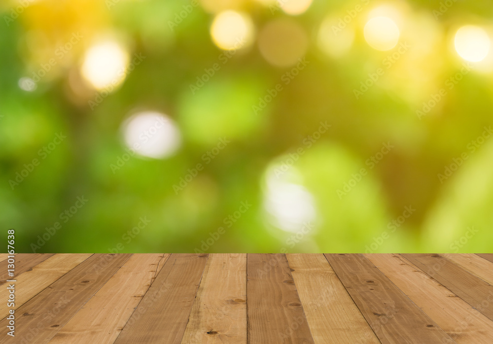 Wood floor and bokeh background Wood floor and bokeh background