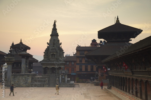Durbar Square at dawn, Bhaktapur, Kathmandu Valley, Nepal photo