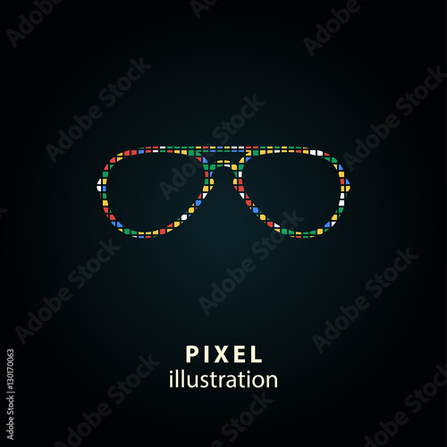 Glasses - pixel illustration.