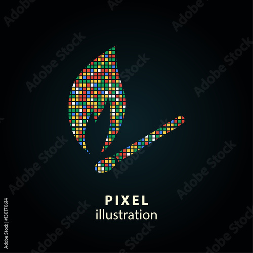 Match - pixel illustration.