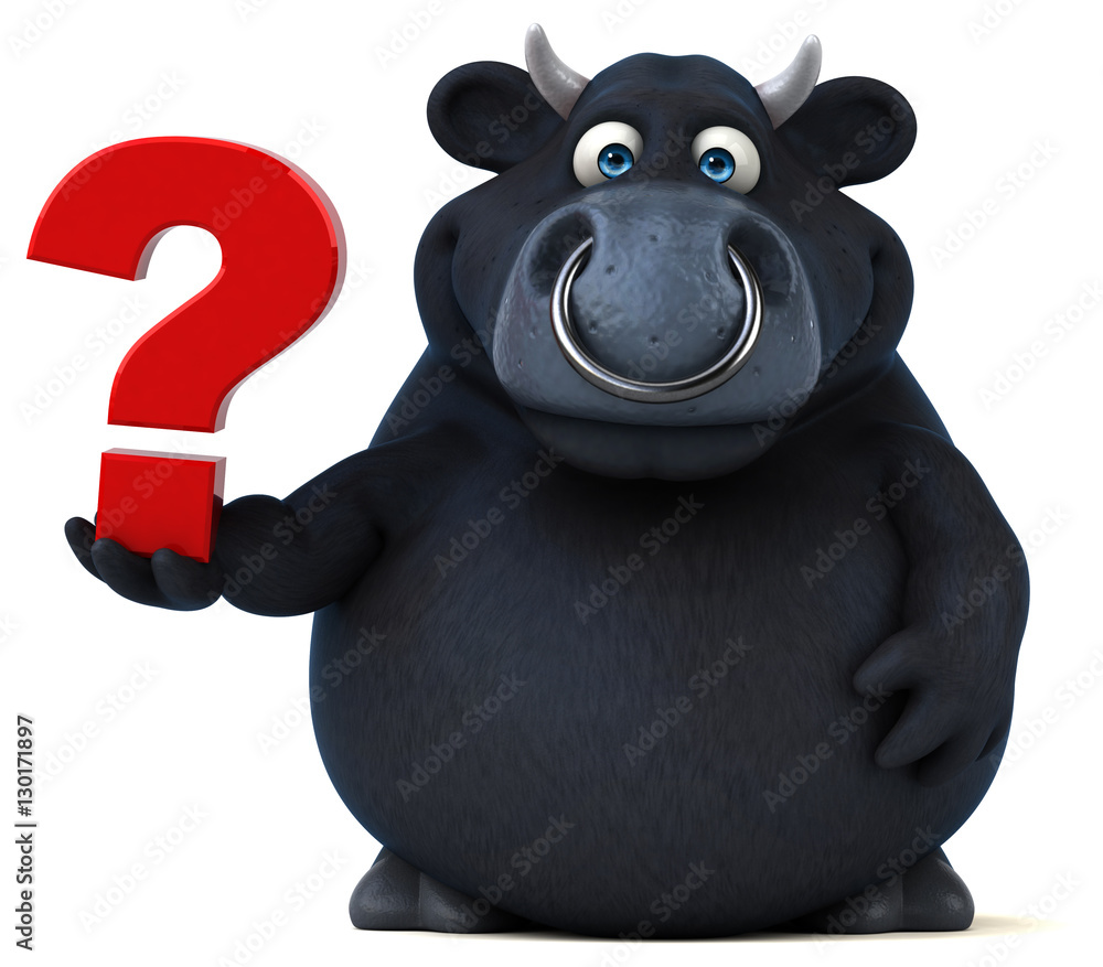 Naklejka premium Black bull - 3D Illustration