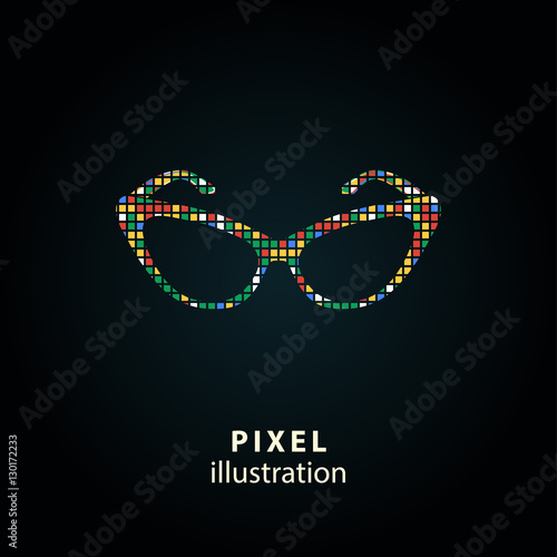 Glasses - pixel illustration.