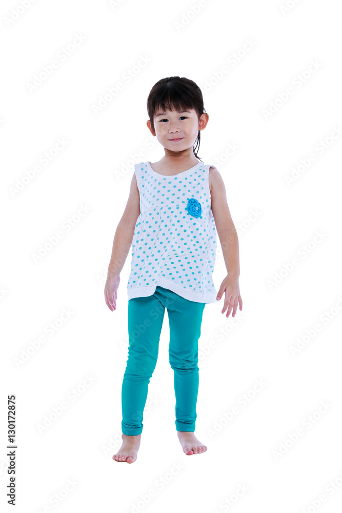 Happy asian child posing at studio, isolated on white background Happy asian child posing at studio, isolated on white background