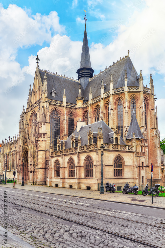 Notre Dame du Sablon's Cathedral in Brussels, Belgium and the Eu