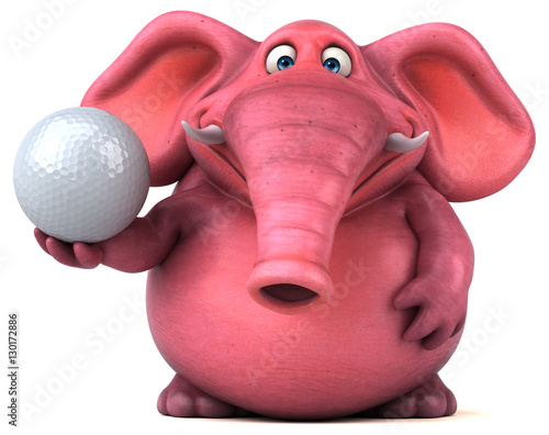 Tablou pe pânză Pink elephant - 3D Illustration