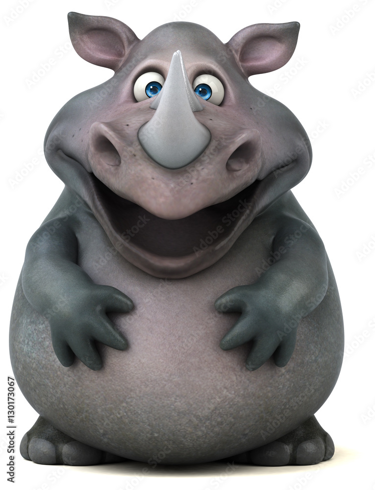 Naklejka premium Fun rhinoceros - 3D Illustration