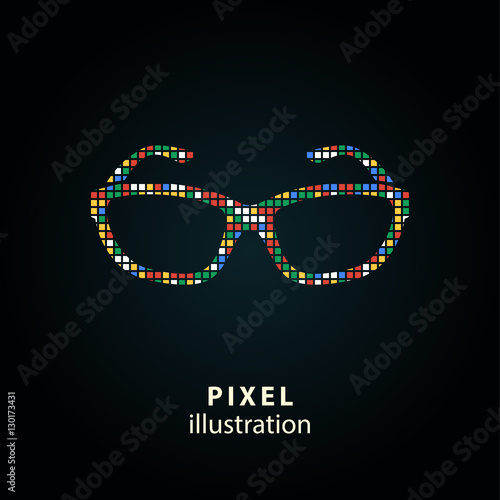 Glasses - pixel illustration.