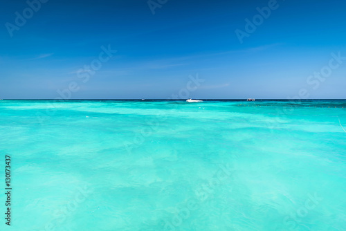 Vast and Blue ocean, Beautiful Blue water surface at the open sea