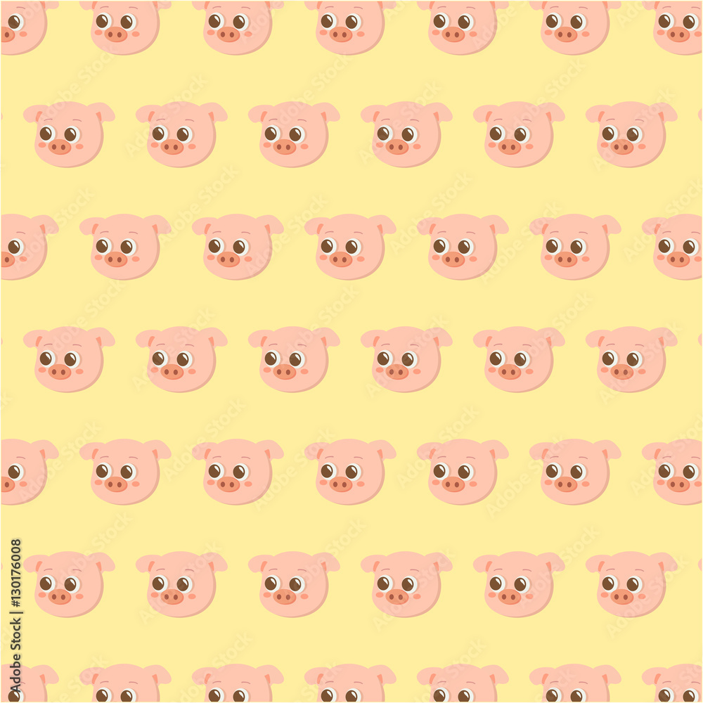 Pig face. Vector pattern
Pig face. Vector pattern