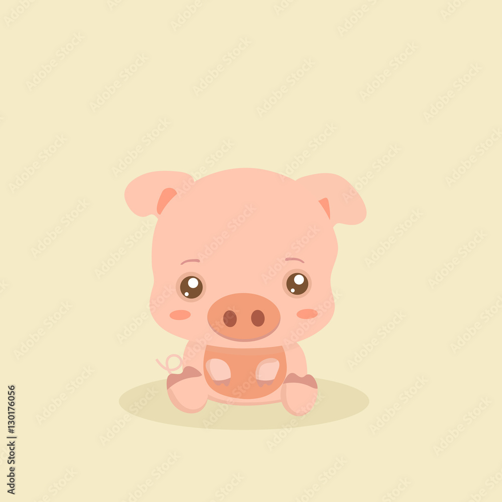 Naklejka premium Funny pig vector. 