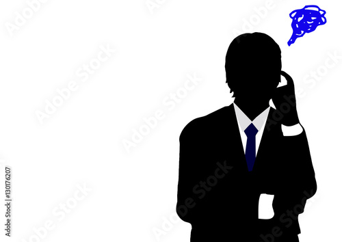 考えるビジネスマンのシルエット Stock Illustration Adobe Stock