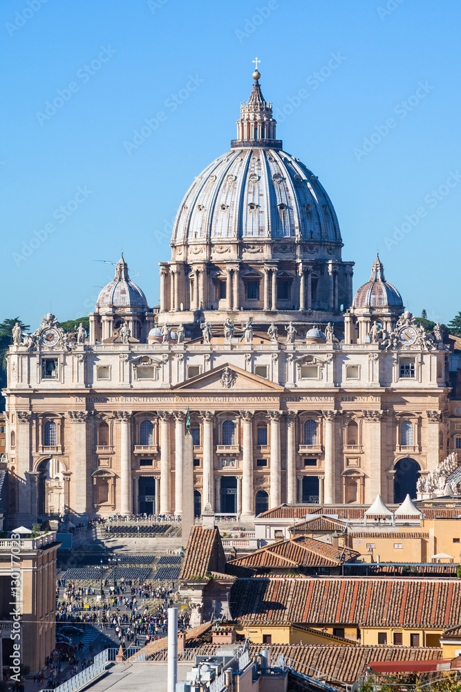 Naklejka premium Papal Basilica of Saint Peter and square, Vatican