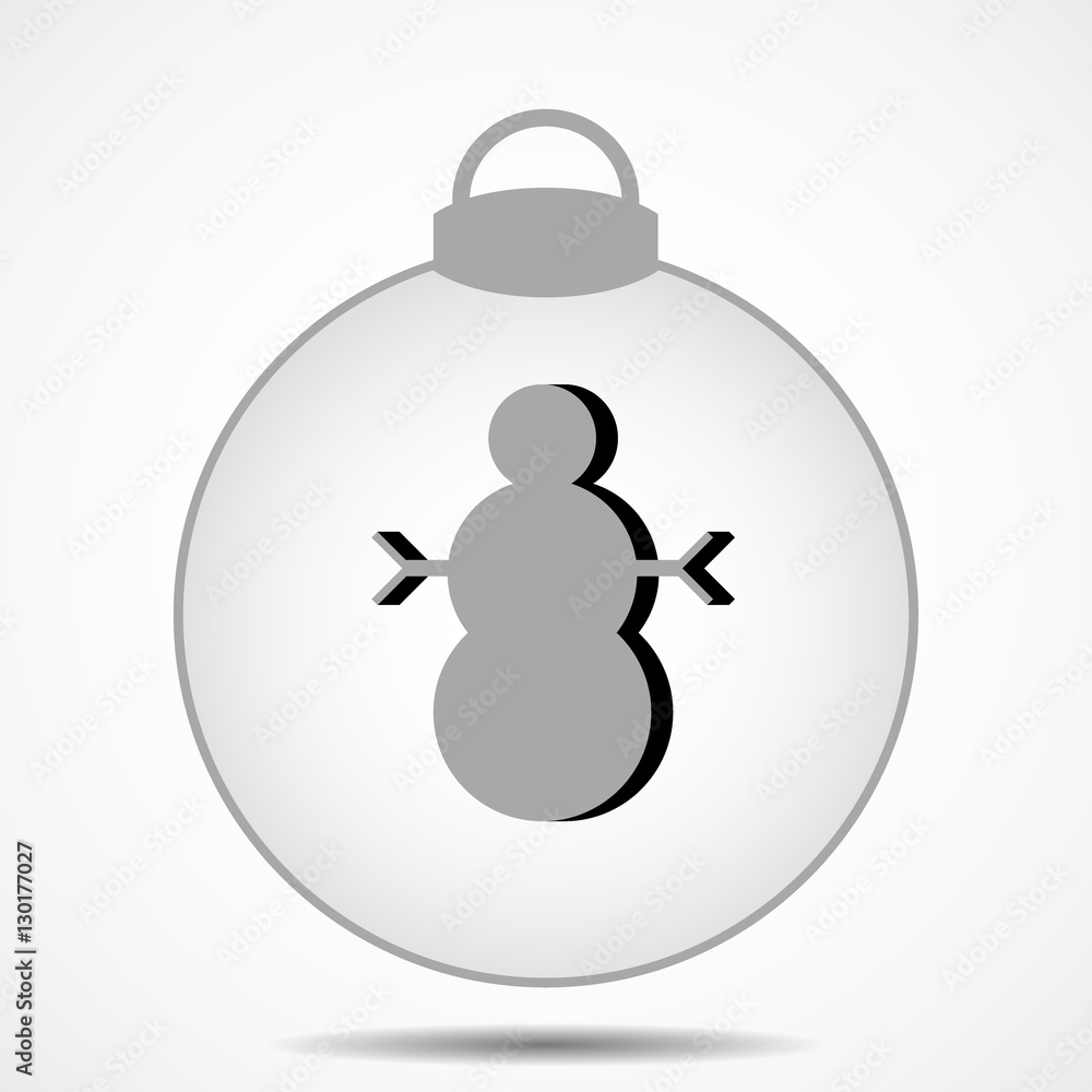 Christmas ball icon on gray background Christmas ball icon on gray background