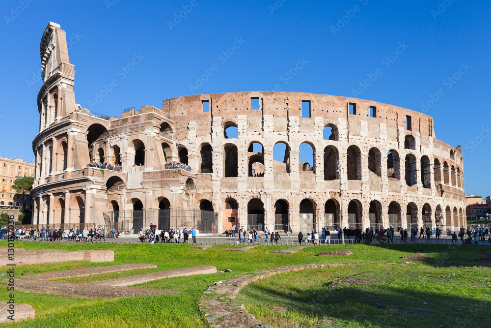 view of ancient roman amphitheater coliseum
