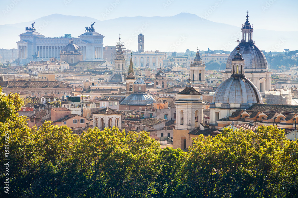 Fototapeta premium view of historic center of Rome on Capitoline Hill