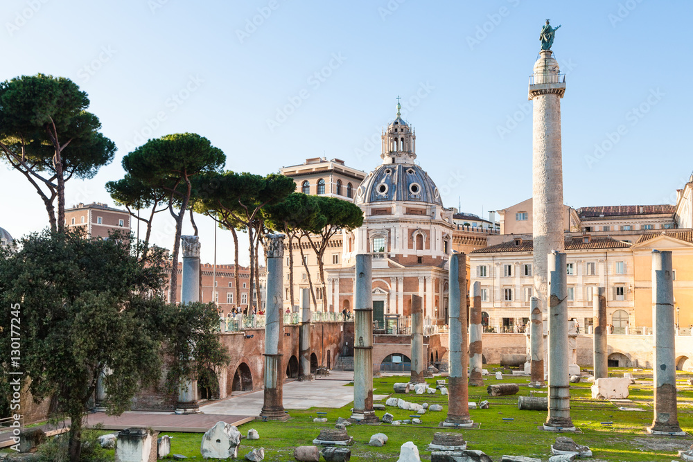 Fototapeta premium Trajan's Forum, Trajan Column in roman forums