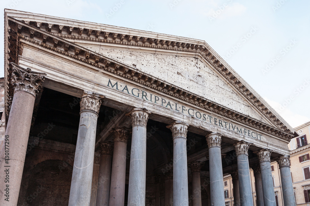 facade of Pantheon church in Rome