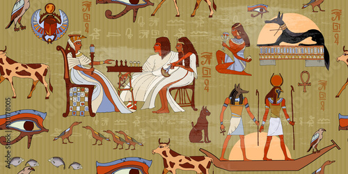 Ancient Egypt seamless pattern vector