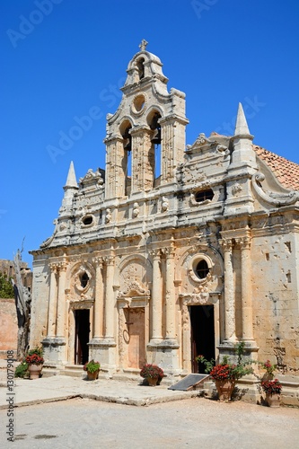 Front view of Arkadi Monastery, Crete.