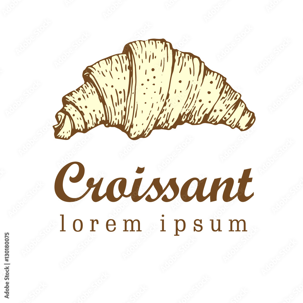 Naklejka premium drawn vector illustration of a Croissant.