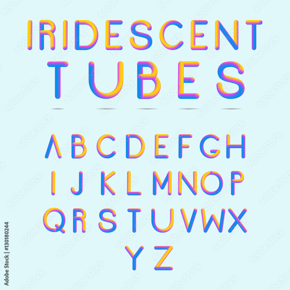 Shiny letters. Stylized colorful alphabet with vibrant colors