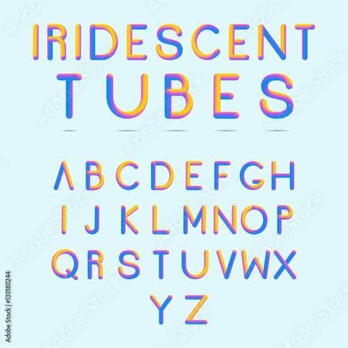 Shiny letters. Stylized colorful alphabet with vibrant colors
