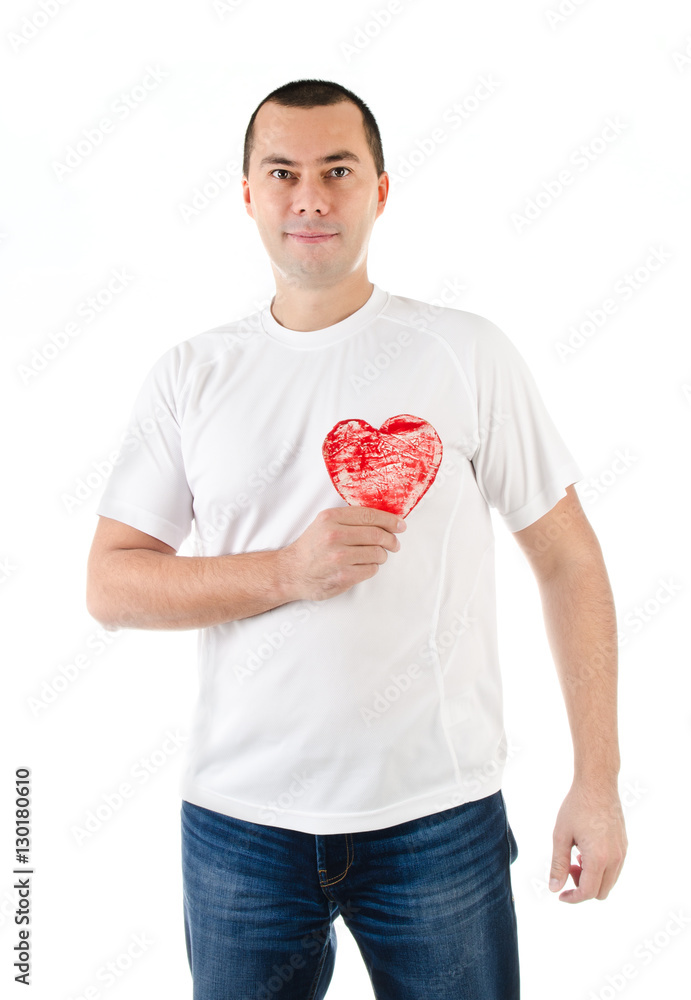 Valentine's Day Handsome man with a gift Valentine's Day Handsome man with a gift