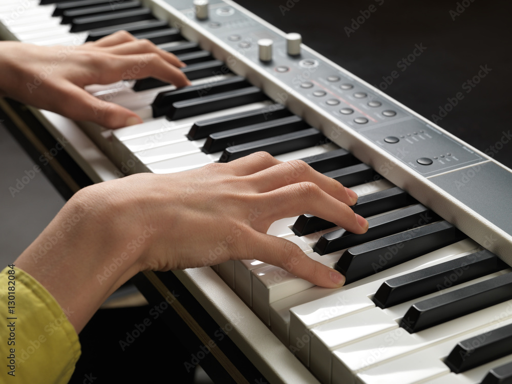 Piano keys. Full-sized keyboard. Piano keys. Full-sized keyboard.