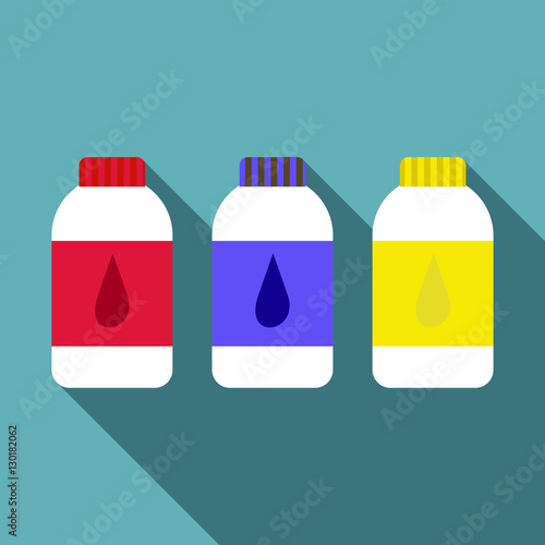 Printer ink bottles icon. Flat illustration of printer ink bottles vector icon for web design