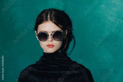Young beauty woman in glasses 