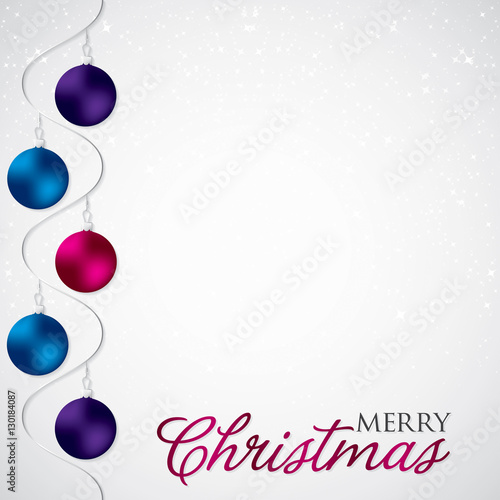 Elegant swirly bauble Christmas card in vector format.