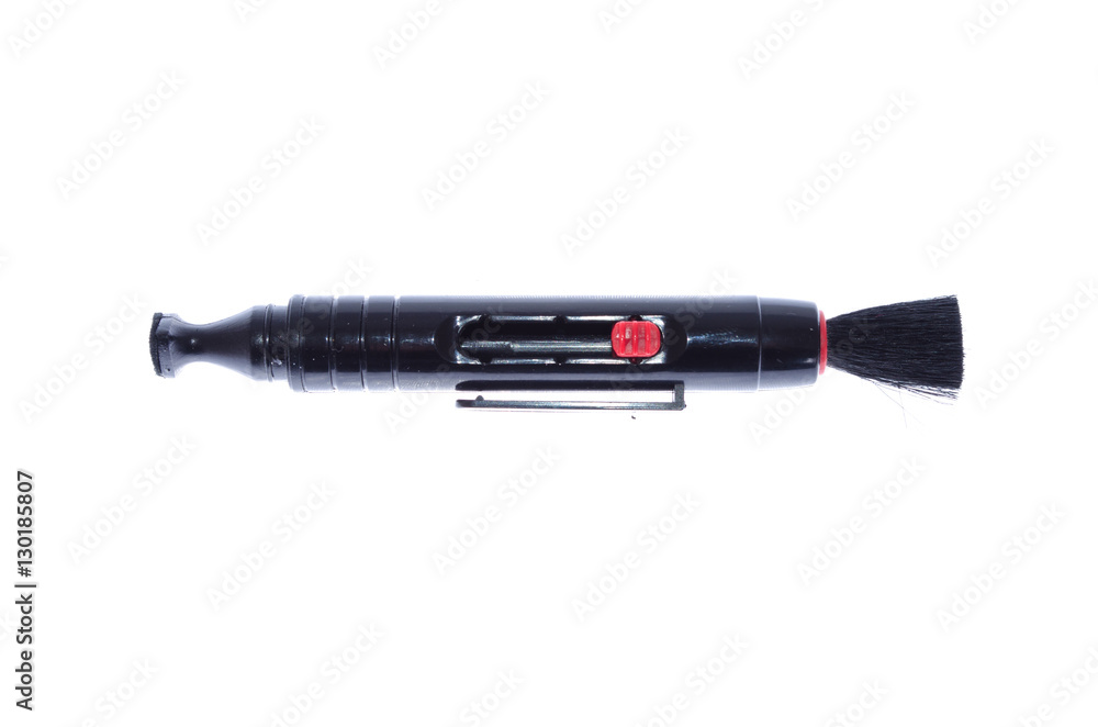 brush for cleaning optics on a white background brush for cleaning optics on a white background