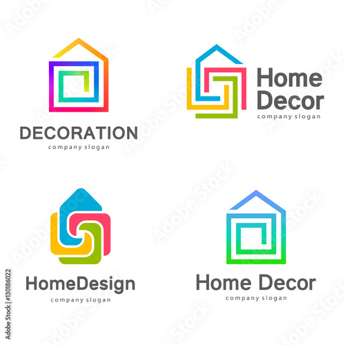 Vector logo design. Home decor, decoration