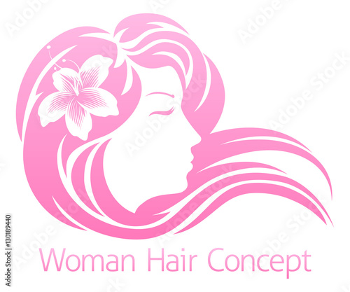Woman Flower Hair Concept