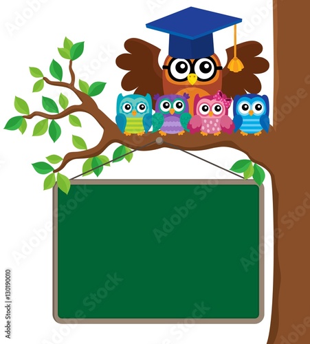 Owl teacher and owlets theme image 3
