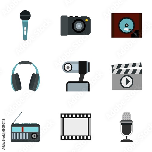 Wallpaper Mural Electronic devices icons set. Flat illustration of 9 electronic devices vector icons for web Torontodigital.ca