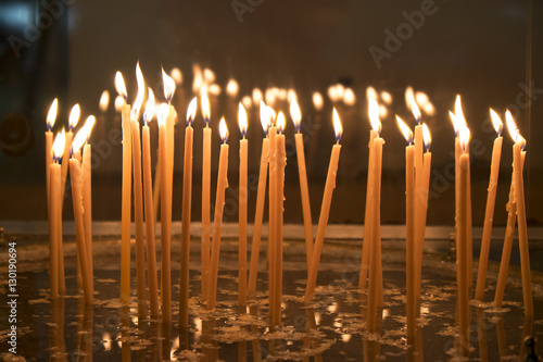 rows of candles
