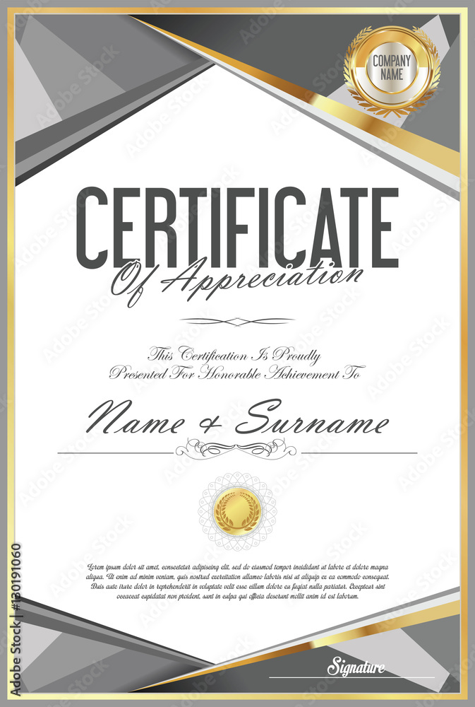 Certificate retro design template Certificate retro design template
