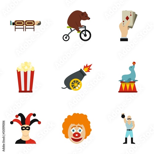 Chapiteau icons set. Flat illustration of 9 chapiteau vector icons for web