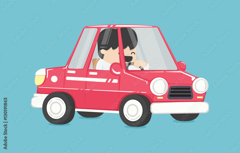 Smiling businessman driving ,Business man in the car Smiling businessman driving ,Business man in the car