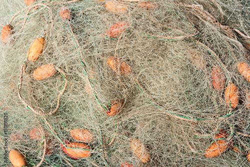 Fishing net on a harbor's floor © STOCKSTUDIO