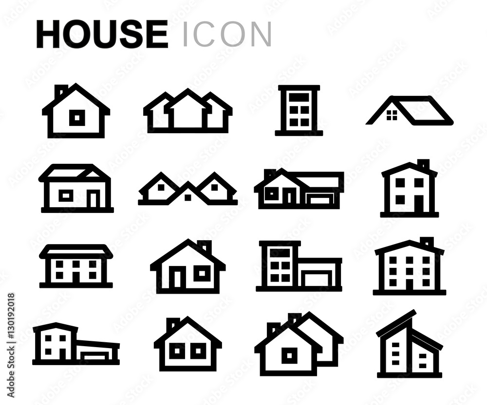 Vector line house icons set