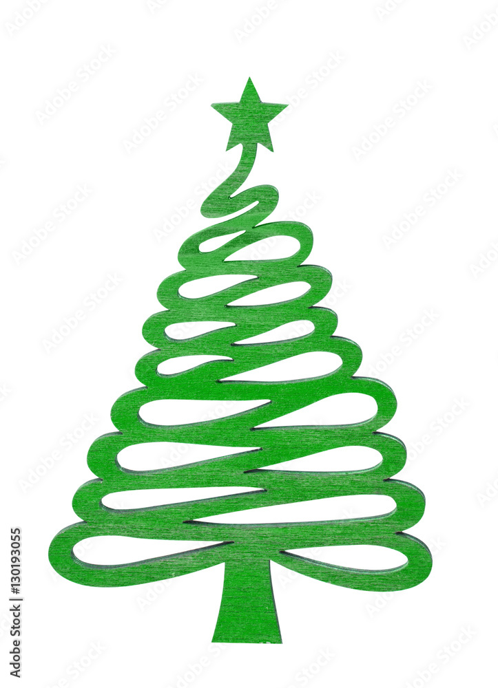 Wooden Christmas tree with clipping path Wooden Christmas tree with clipping path