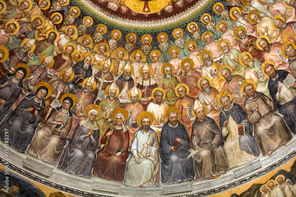 Naklejka premium The frescos in Baptistery of Duomo or The Cathedral of Santa Maria Assunta by Giusto de Menabuoi (1375-1376).